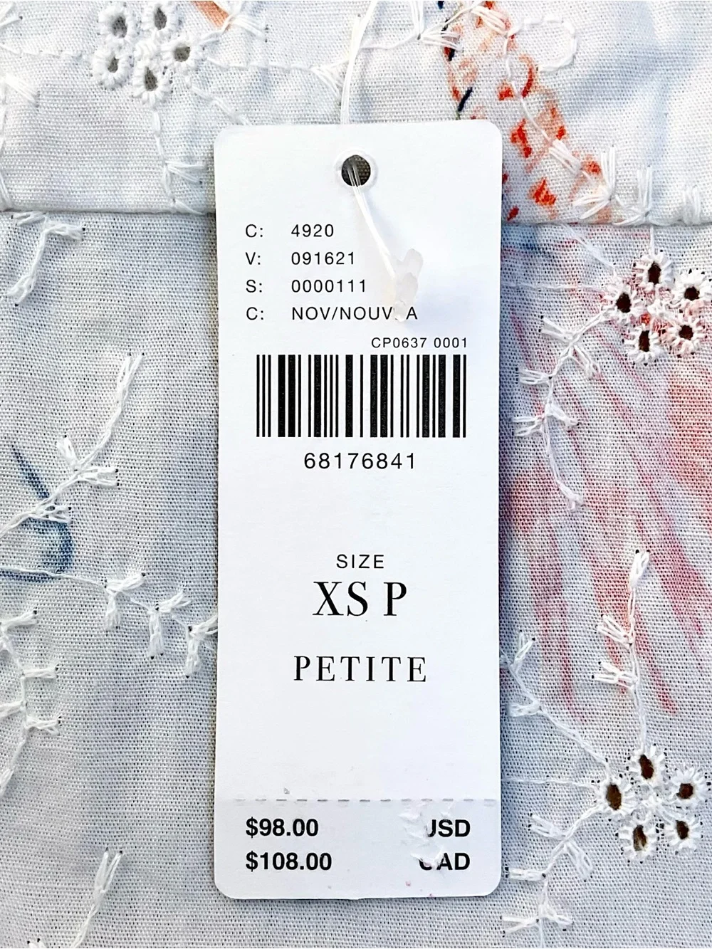Anthro β Maeve Puff Sleeve Cotton Eyelet Wrap Crop Top White Seashell XS Petite - Picture 15 of 16